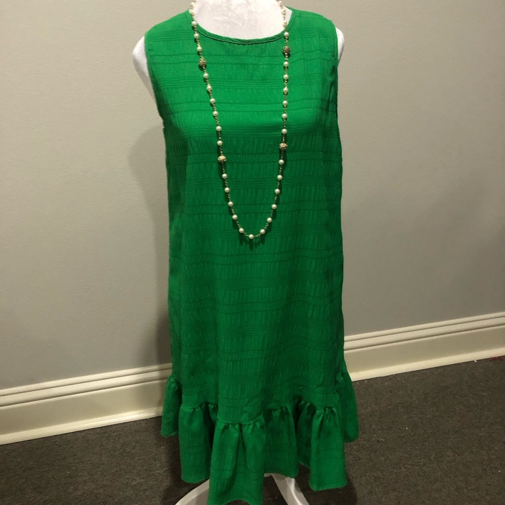 ⭐️Emory Rose Kelly green sleeveless ruffle dress sheath small